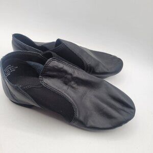 CAPEZIO X Leather Jazz Dance Shoes Womens 8.5M Black EUC